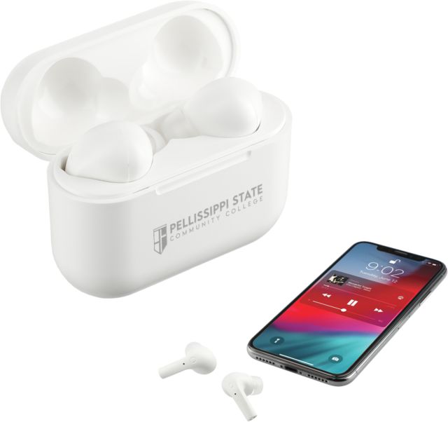 Pellissippi Braavos Pro True Wireless Auto Pair Earbuds Pellissippi State Community College Logo Engraved - ONLINE ONLY