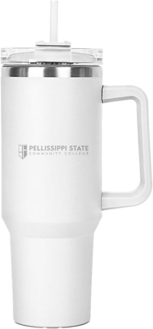 Pellissippi Hippo Mug & Straw Lid with Twist Closure 40 oz Pellissippi State Community College Logo Engraved - ONLINE ONLY