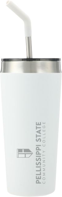 Pellissippi Faye Vacuum Tumbler w/ Stainless Straw 20 oz Pellissippi State Community College Stacked Logo Engraved - ONLINE ONLY